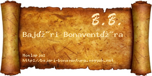 Bajári Bonaventúra névjegykártya